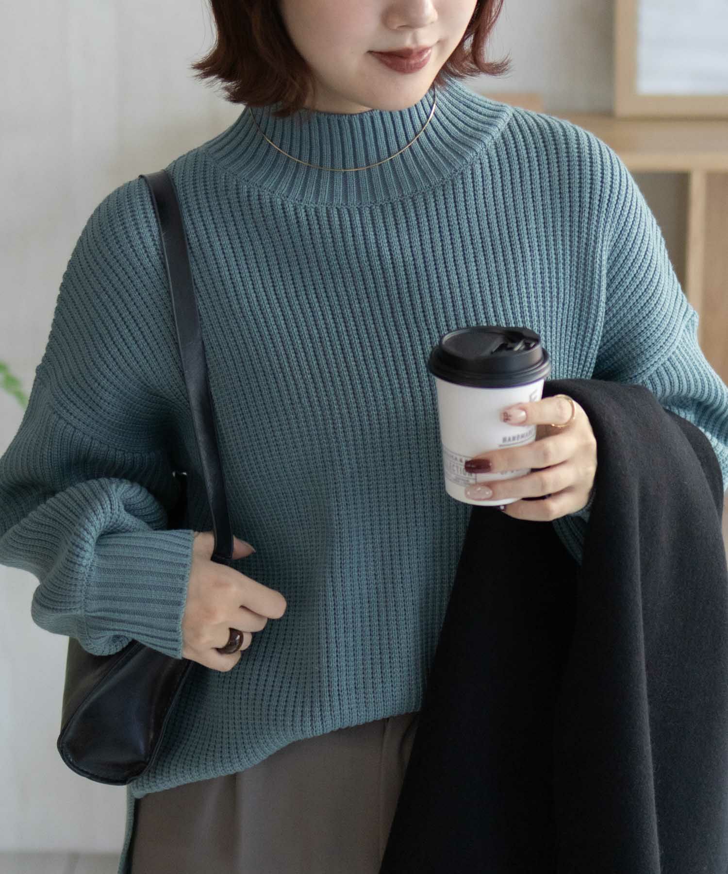 nAvy 畦モックネックプルオーバーニット レディース商品画像-4