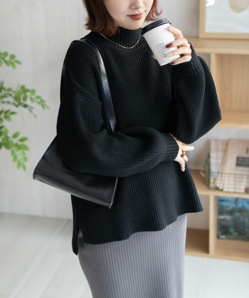 nAvy 畦モックネックプルオーバーニット レディース商品画像-6