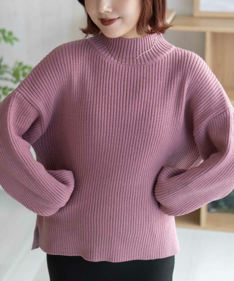 nAvy 畦モックネックプルオーバーニット レディース商品画像-18