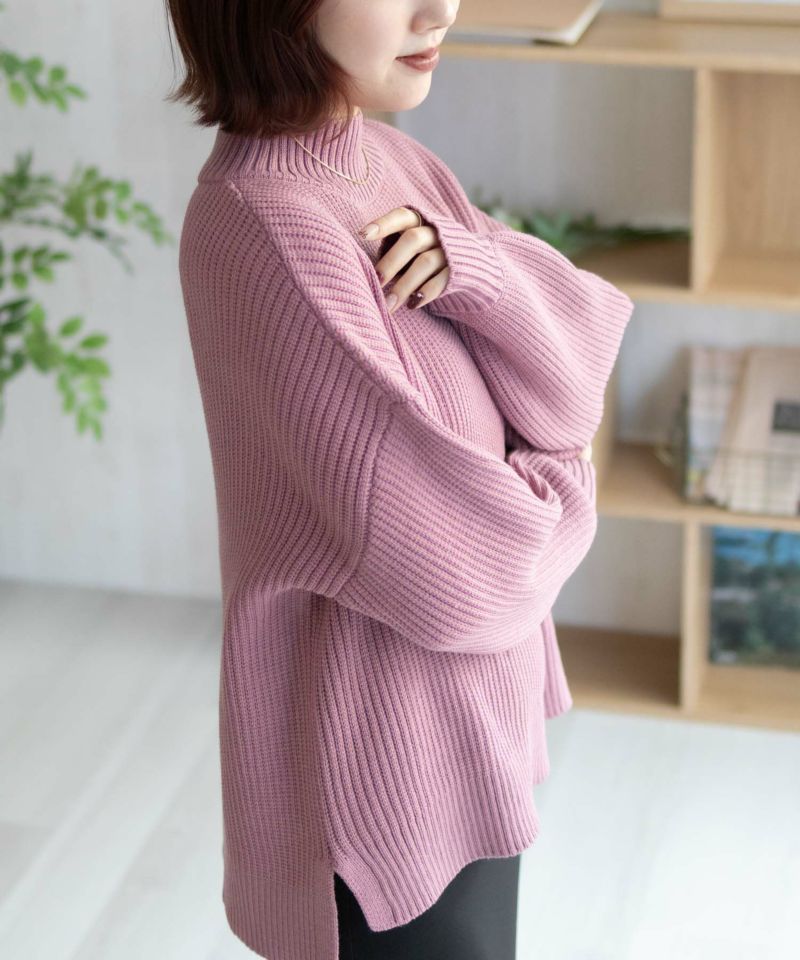 nAvy 畦モックネックプルオーバーニット レディース商品画像-20