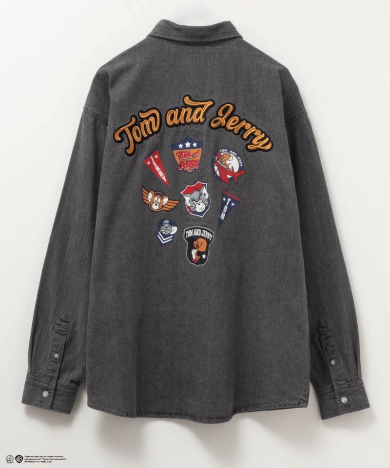 Tom and Jerry ロゴ刺繍デニムシャツ メンズ商品画像-6
