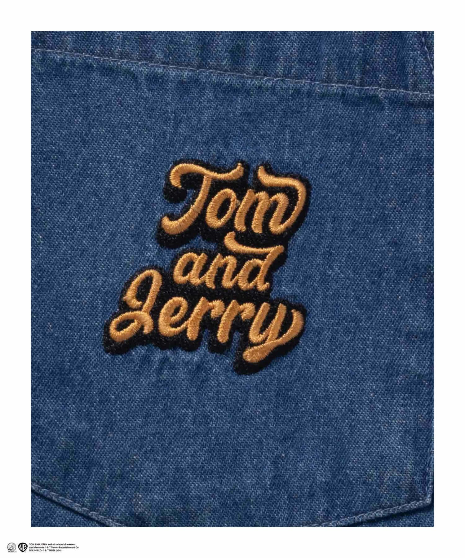 Tom and Jerry ロゴ刺繍デニムシャツ メンズ商品画像-8