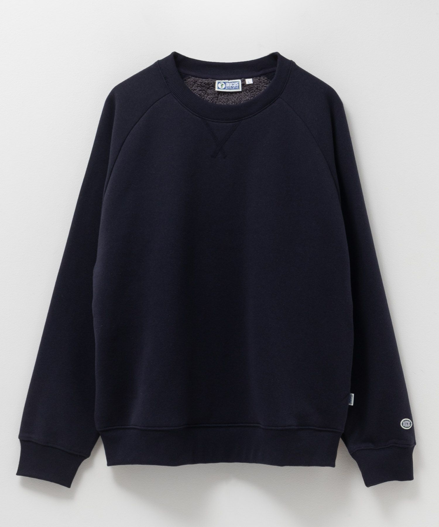 DISCUS 裏ボアクルーネックトレーナー メンズ