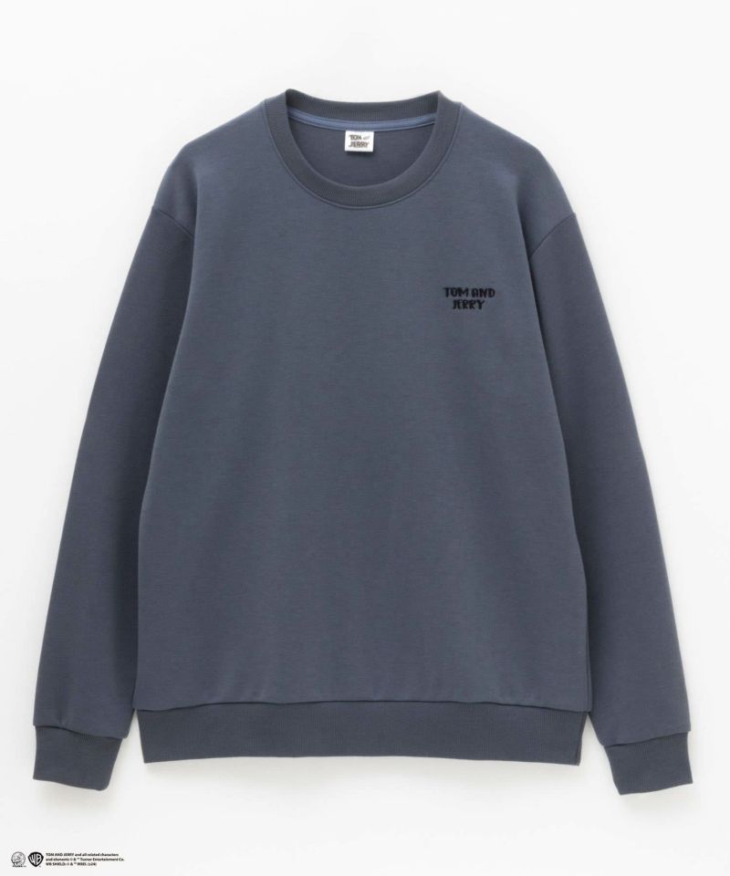 Tom and Jerry ポンチ素材 バックサガラ刺繍トレーナー メンズ