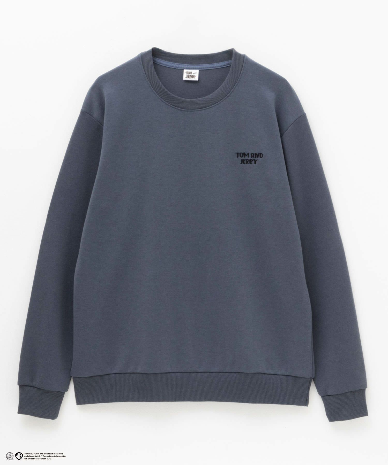 Tom and Jerry ポンチ素材 バックサガラ刺繍トレーナー メンズ