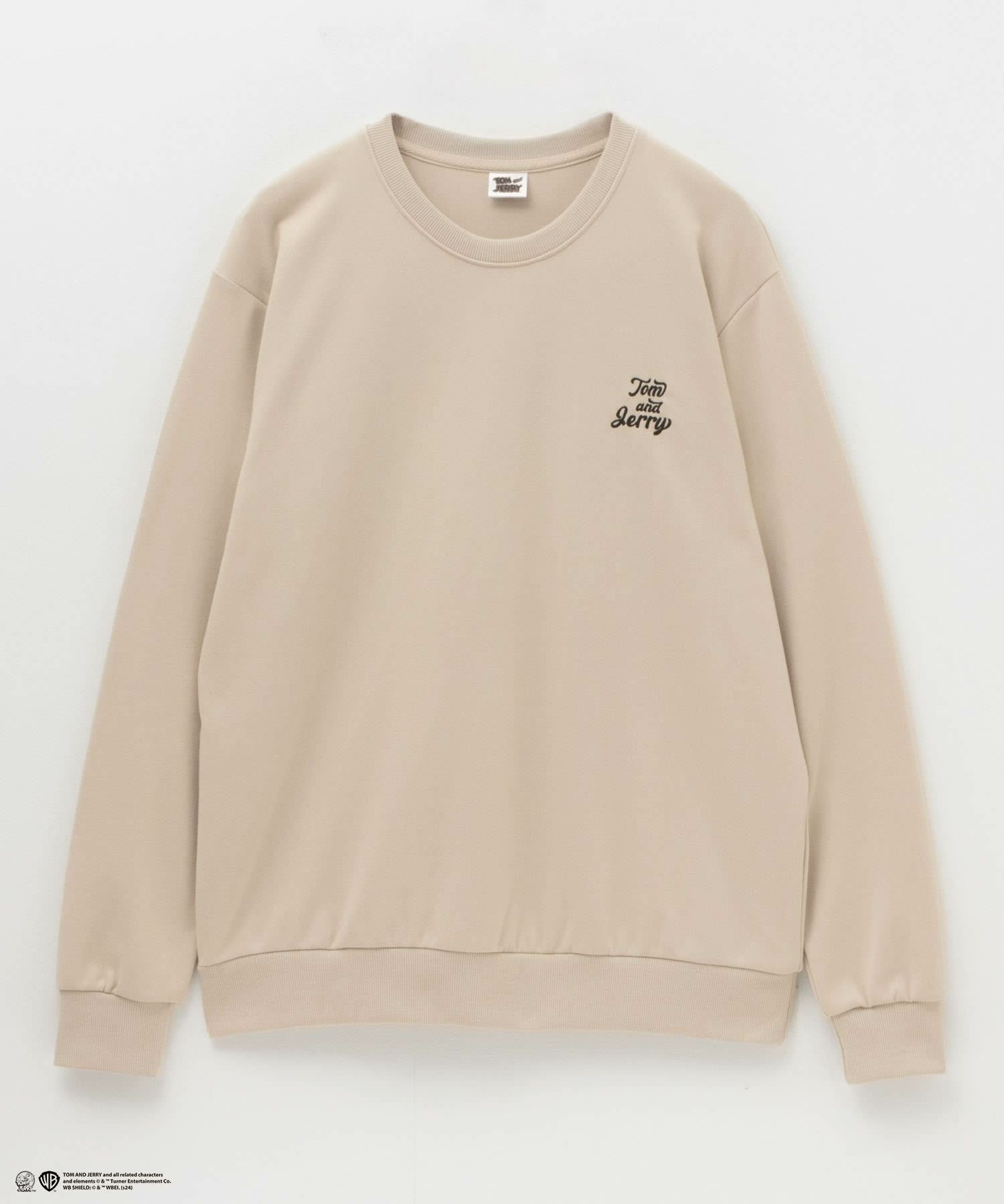 Tom and Jerry ポンチ素材 バックサガラ刺繍トレーナー メンズ