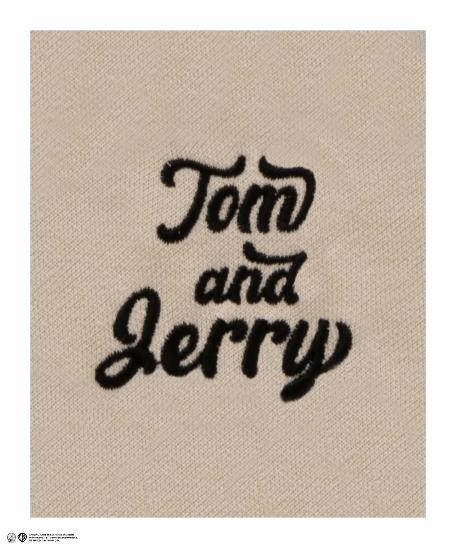 Tom and Jerry ポンチ素材 バックサガラ刺繍トレーナー メンズ
