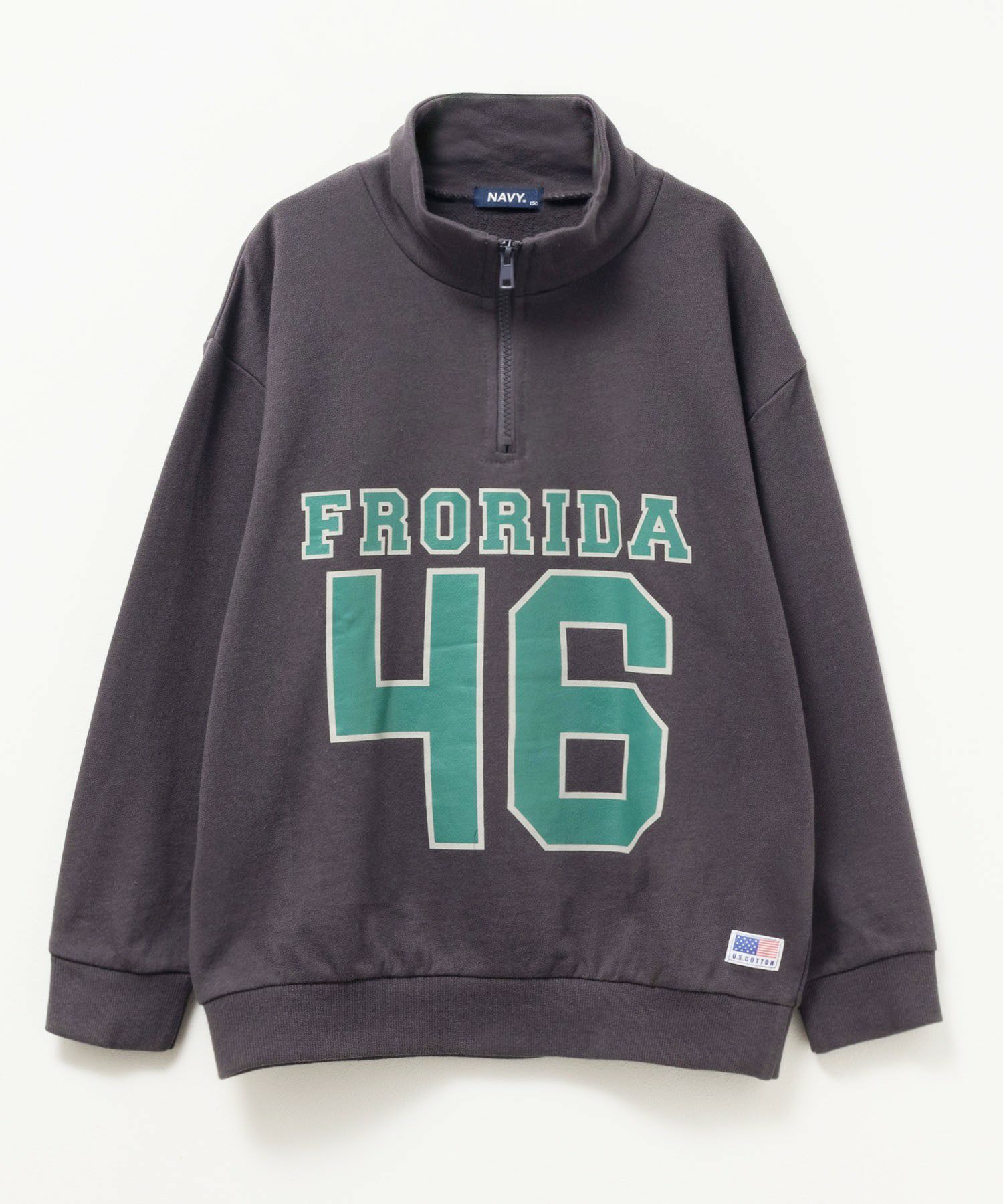 NAVY  USコットンハーフジップトレーナー キッズ商品サムネイル-2