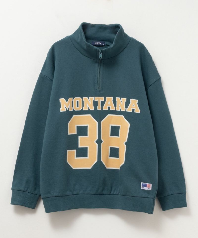 NAVY  USコットンハーフジップトレーナー キッズ商品画像-4