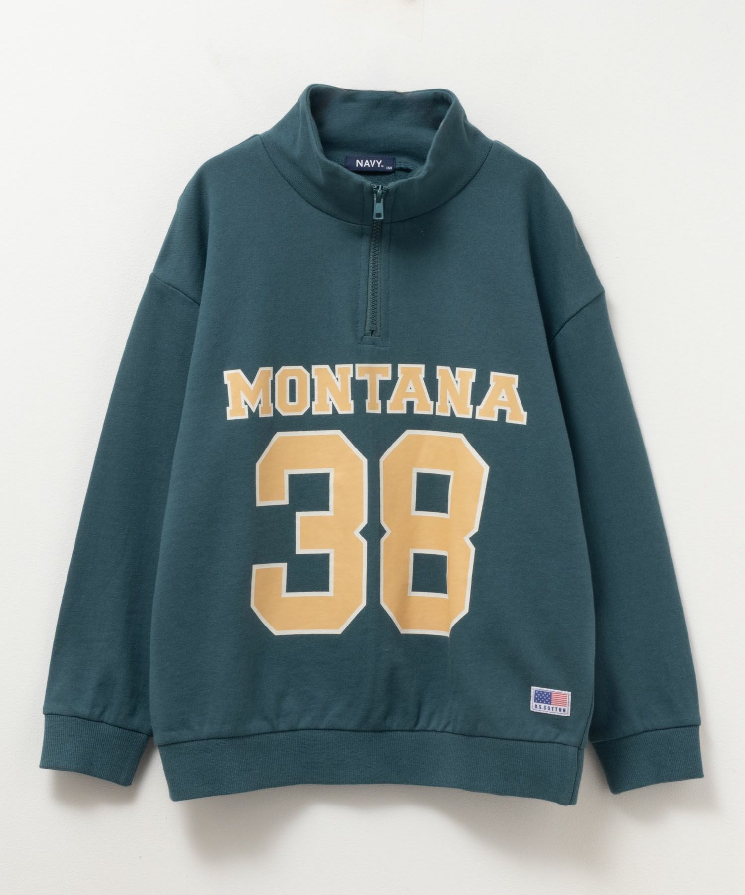 NAVY  USコットンハーフジップトレーナー キッズ商品サムネイル-4