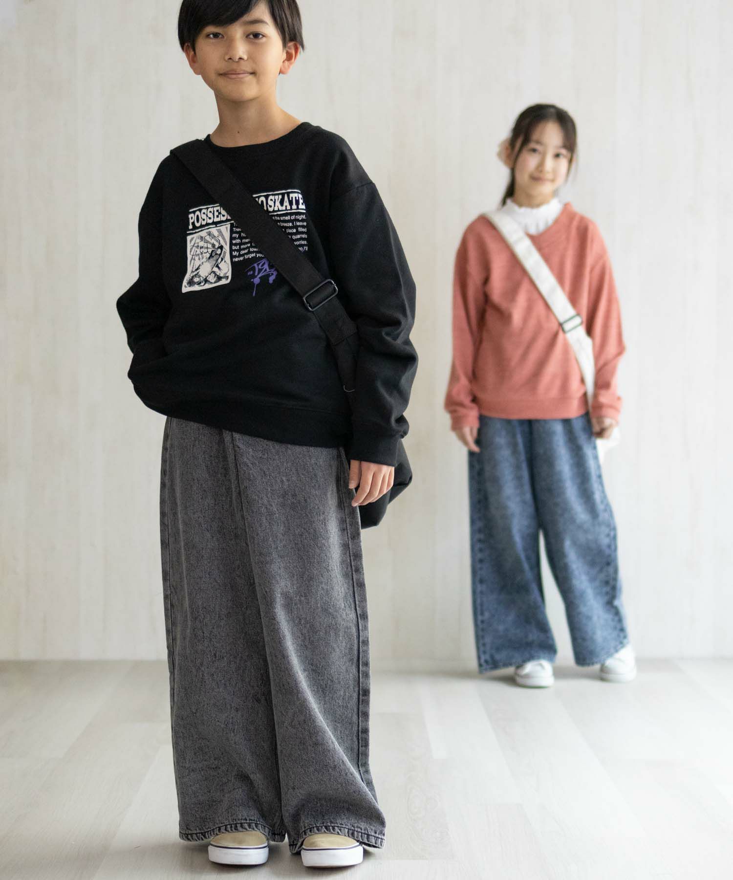 NAVY デニムワイドパンツ キッズ