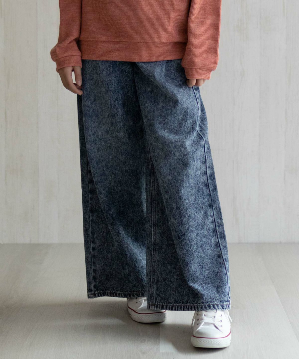 NAVY デニムワイドパンツ キッズ