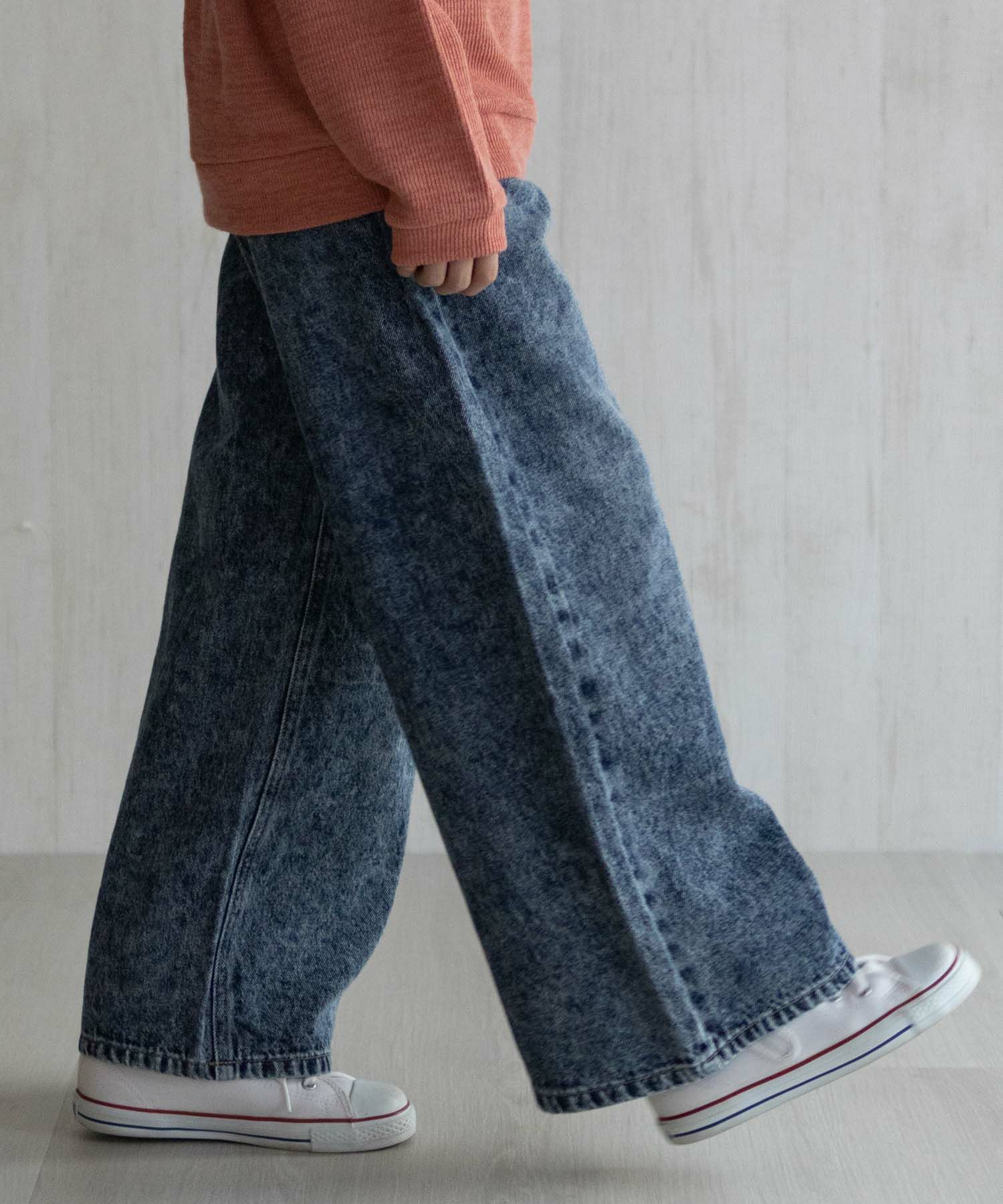 NAVY デニムワイドパンツ キッズ