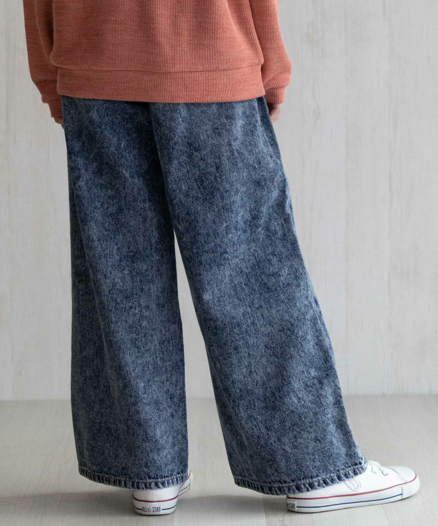 NAVY デニムワイドパンツ キッズ