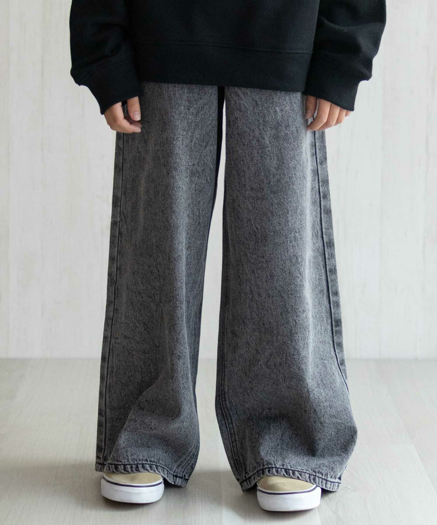 NAVY デニムワイドパンツ キッズ