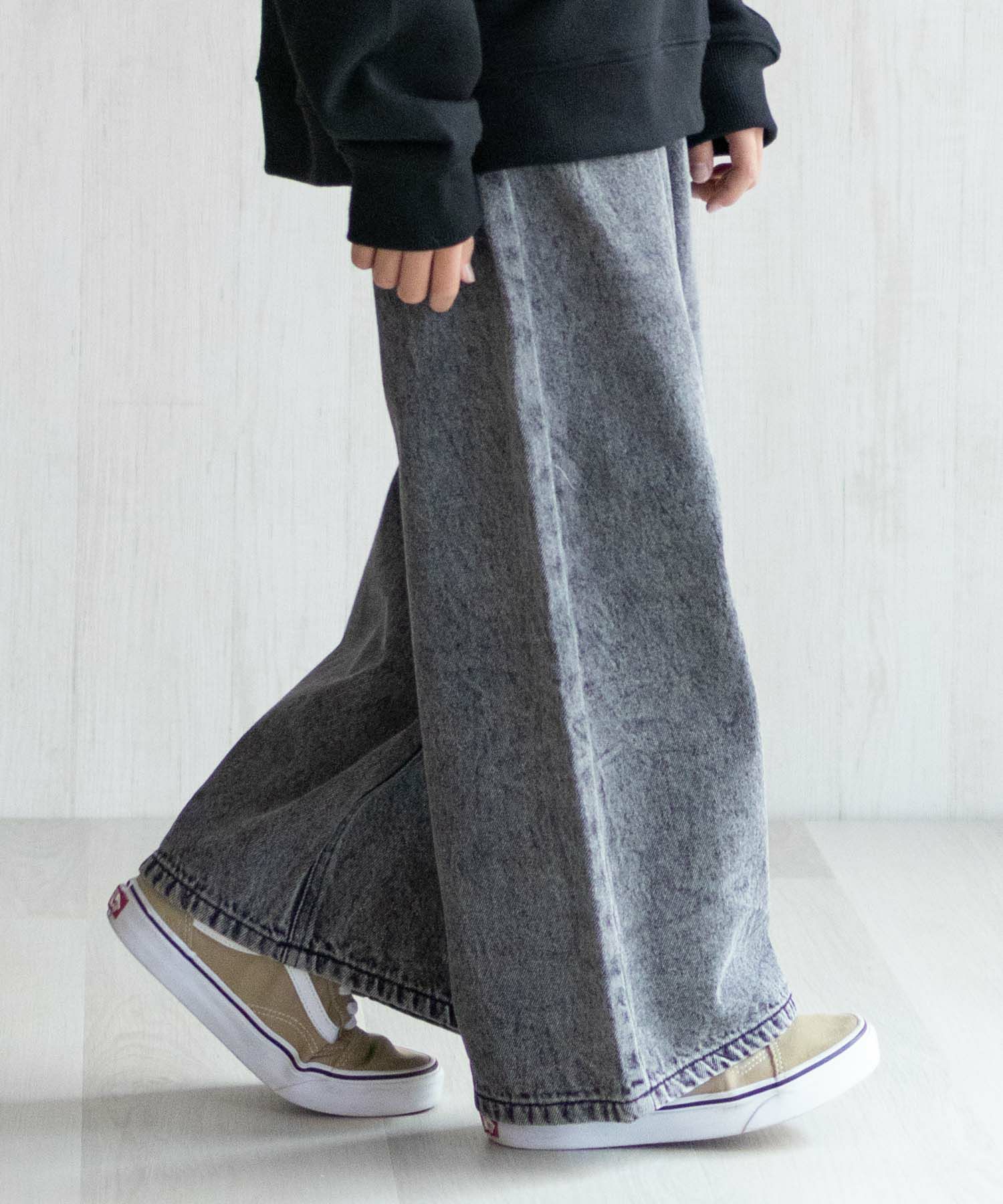 NAVY デニムワイドパンツ キッズ