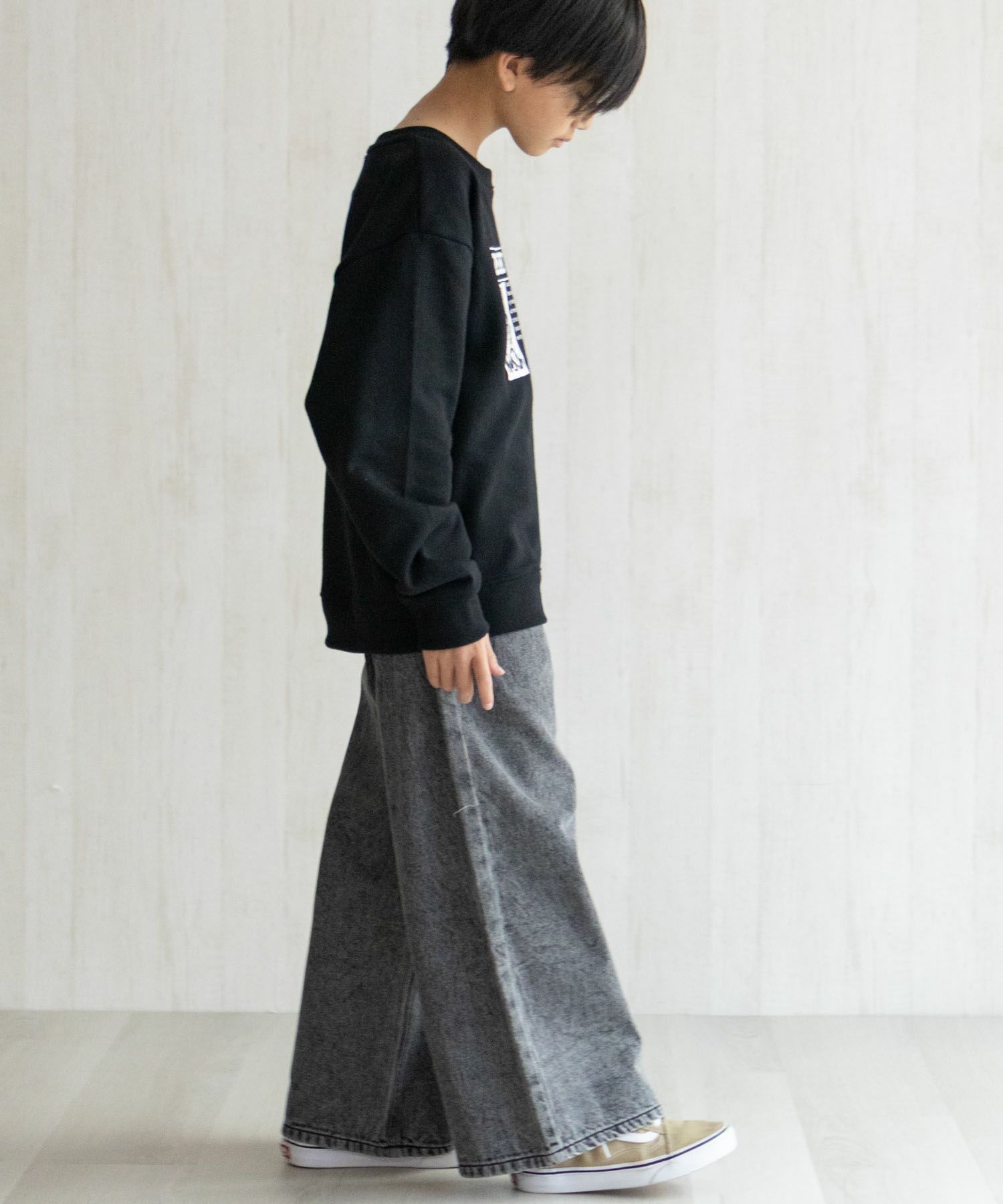 NAVY  デニムワイドパンツ キッズ商品画像-11