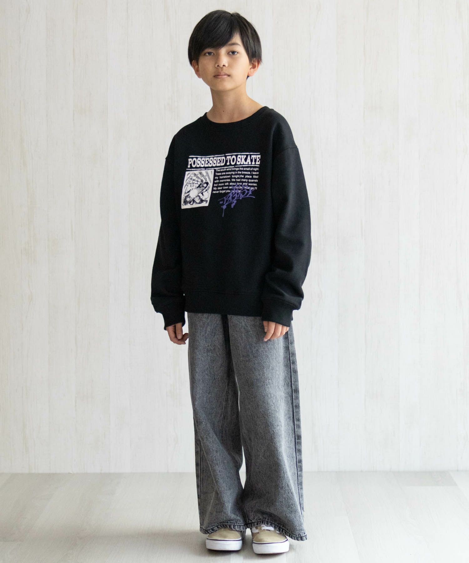 NAVY  デニムワイドパンツ キッズ商品画像-12