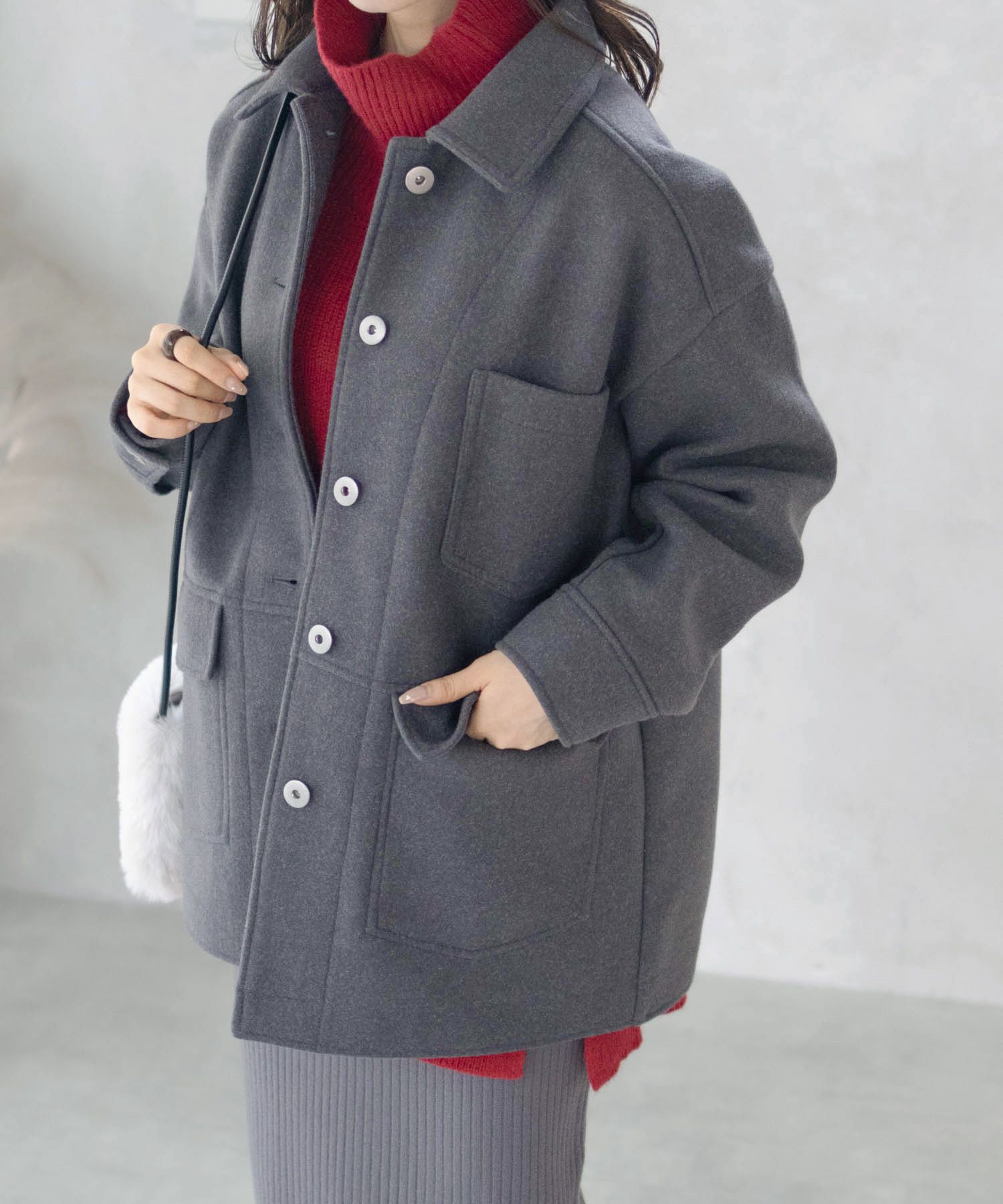 [最終さらに50%OFF]HusHusH  裏リブコート レディース商品画像-4