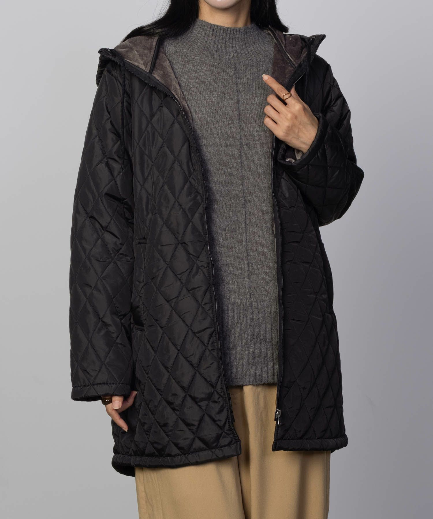 CONVERSE  キルト中綿フードジャケット レディース商品画像-12