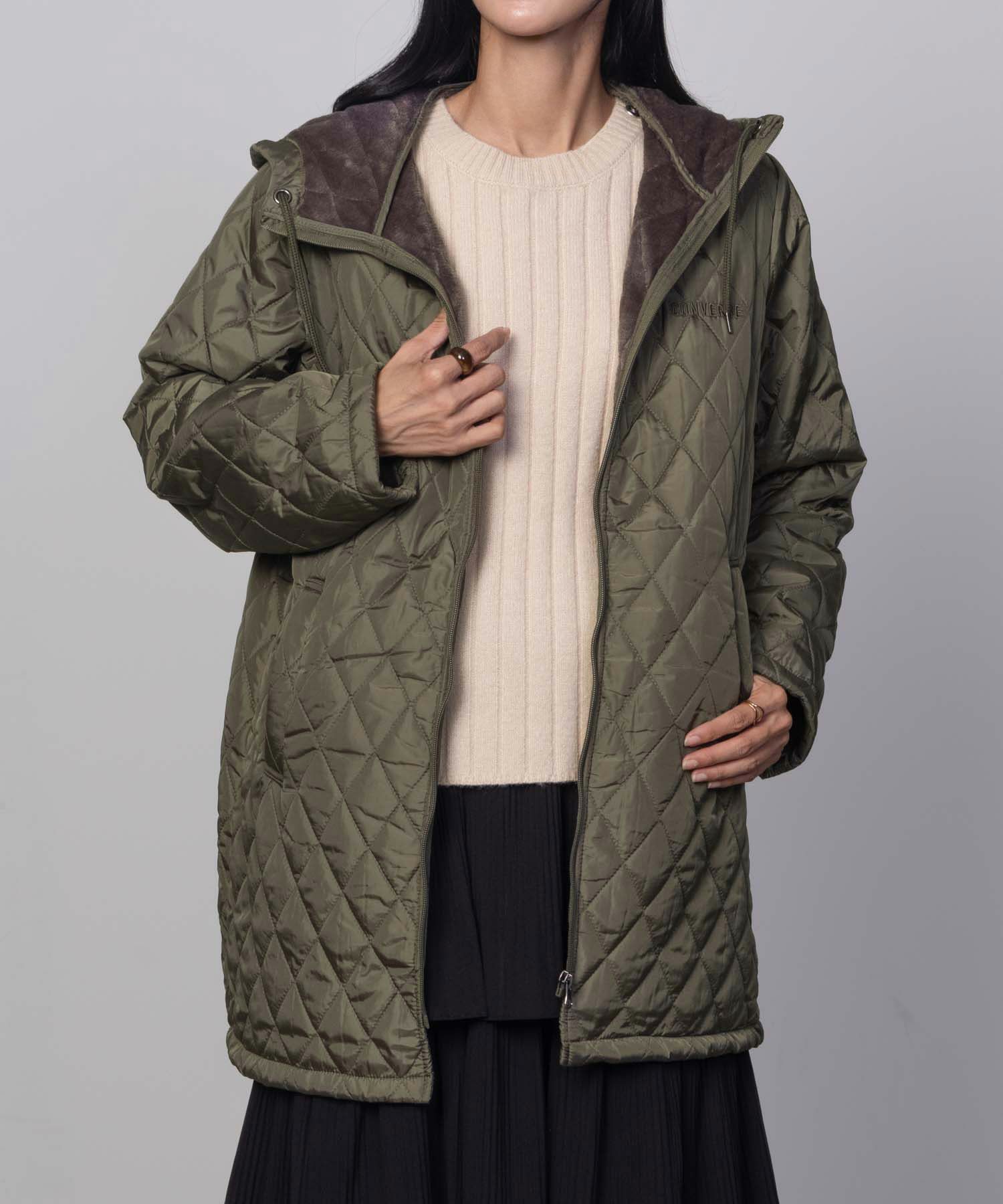 CONVERSE キルト中綿フードジャケット レディース商品画像-13