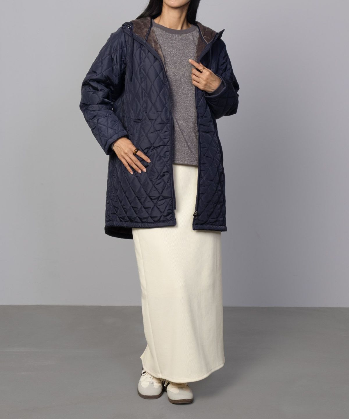 CONVERSE キルト中綿フードジャケット レディース