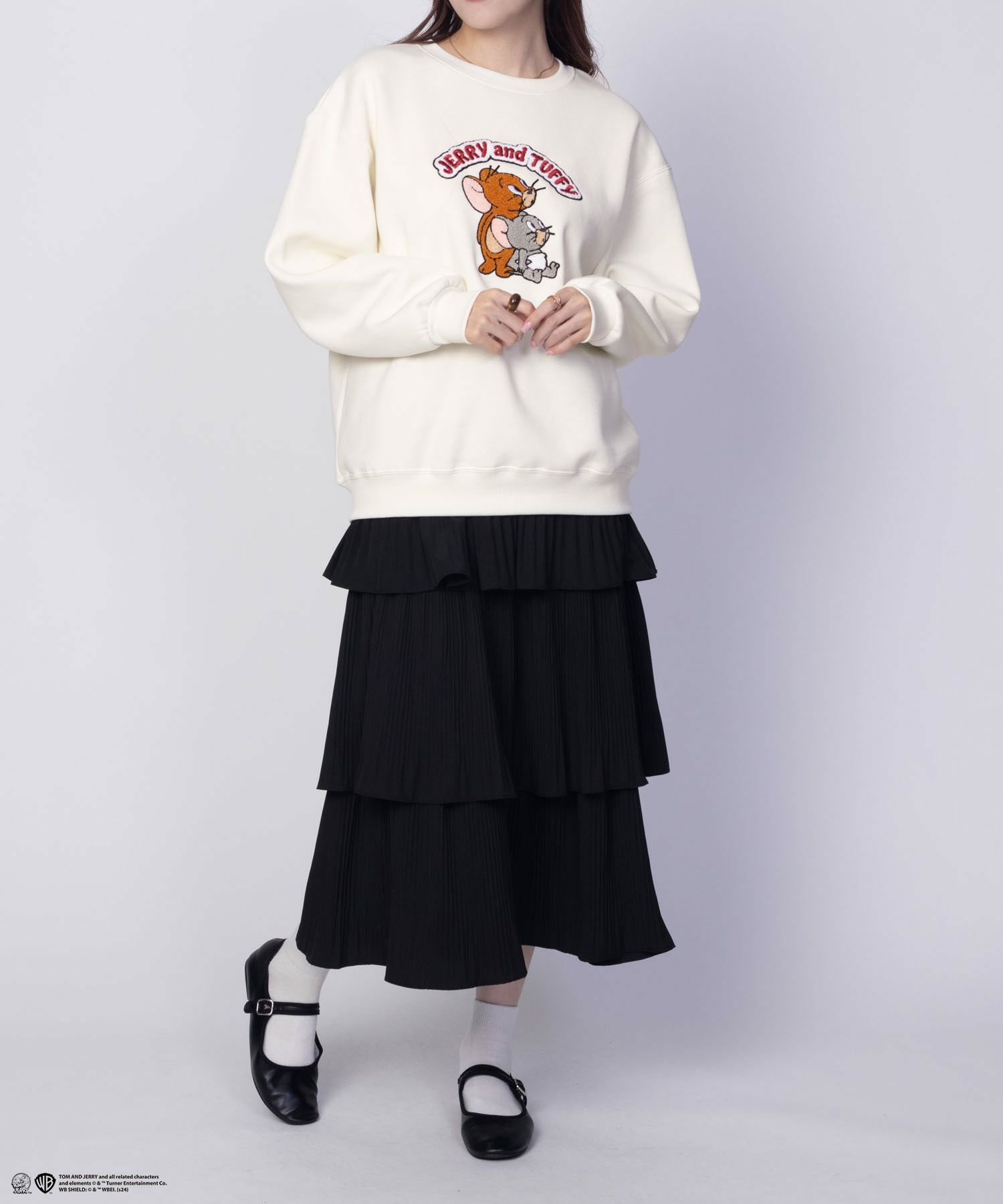 [期間限定価格]Tom and Jerry サガラ刺繍ルーズトレーナー レディース商品画像-5