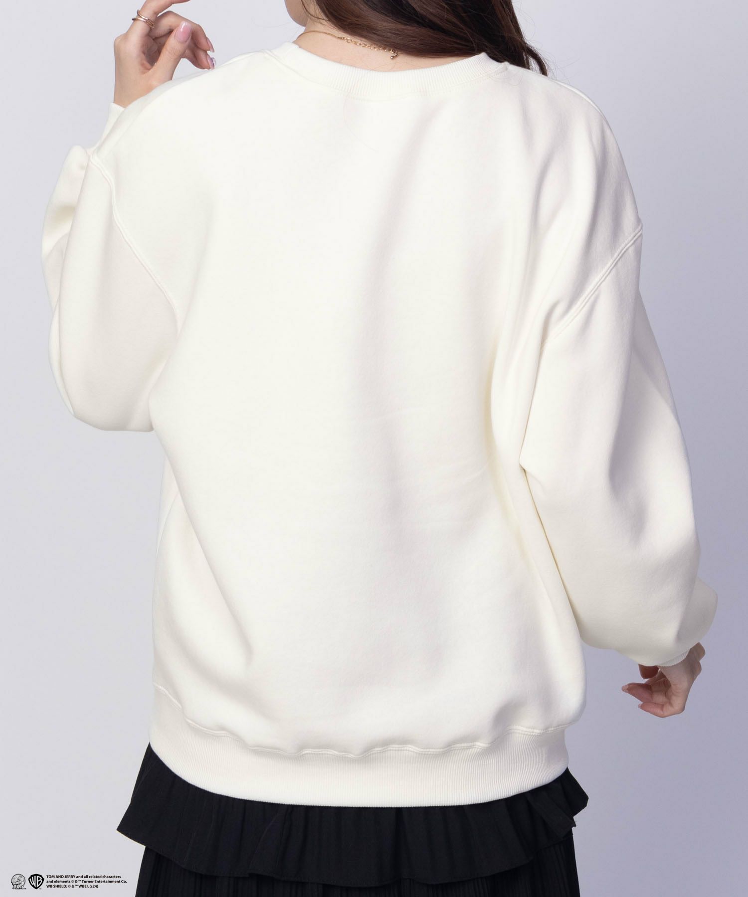 Tom and Jerry サガラ刺繍ルーズトレーナー レディース