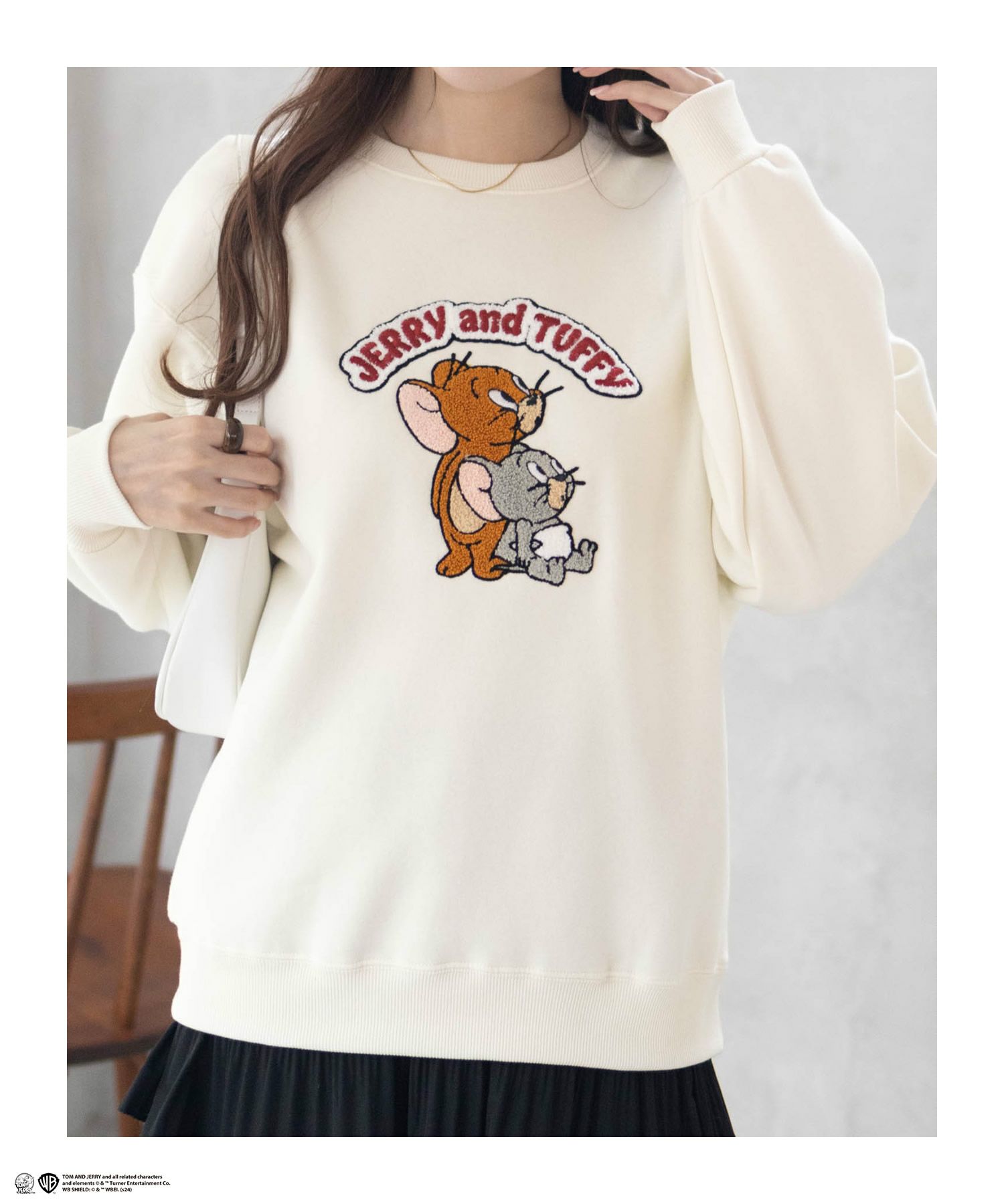 [期間限定価格]Tom and Jerry サガラ刺繍ルーズトレーナー レディース商品サムネイル-11
