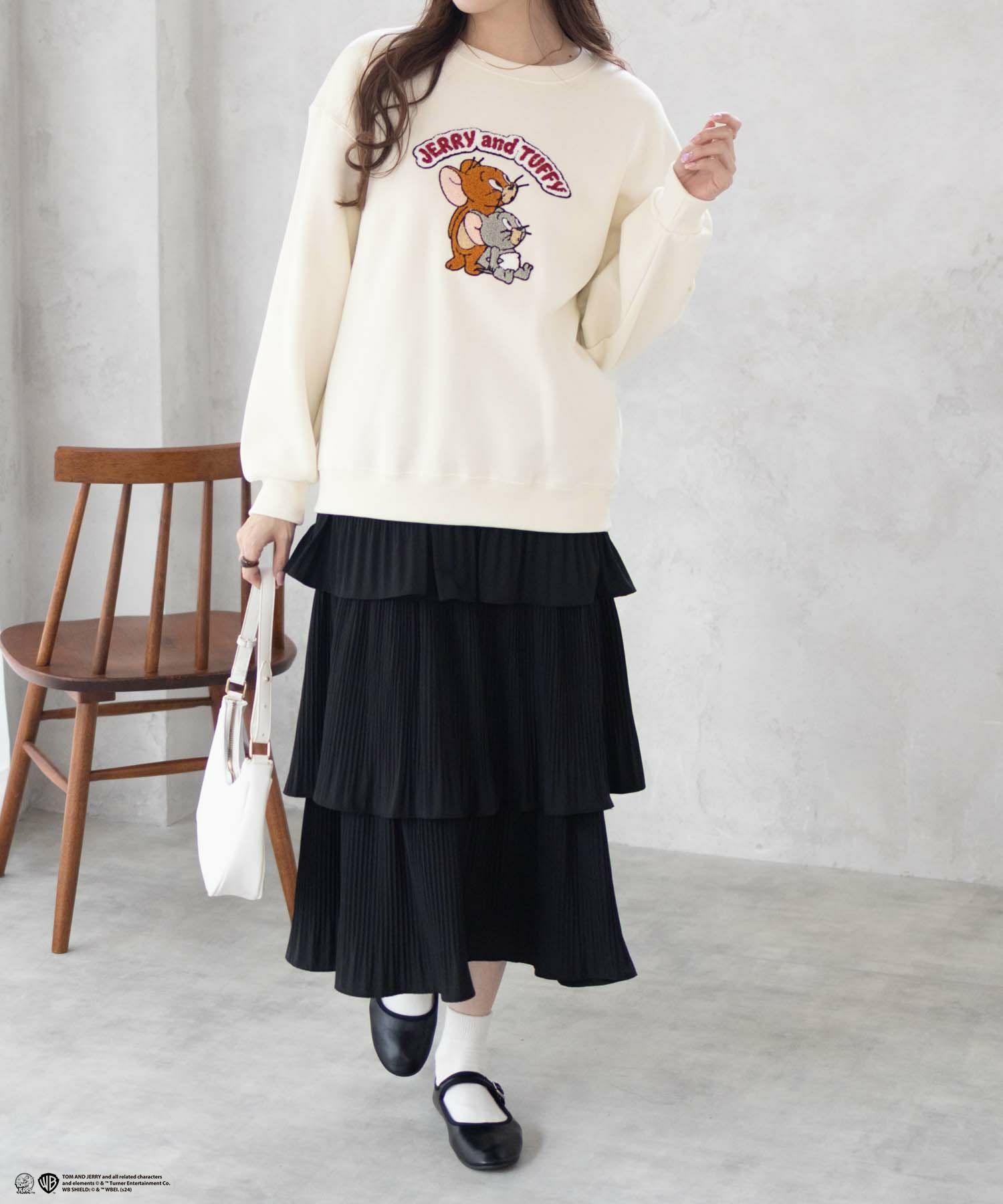 [期間限定価格]Tom and Jerry サガラ刺繍ルーズトレーナー レディース商品画像-13