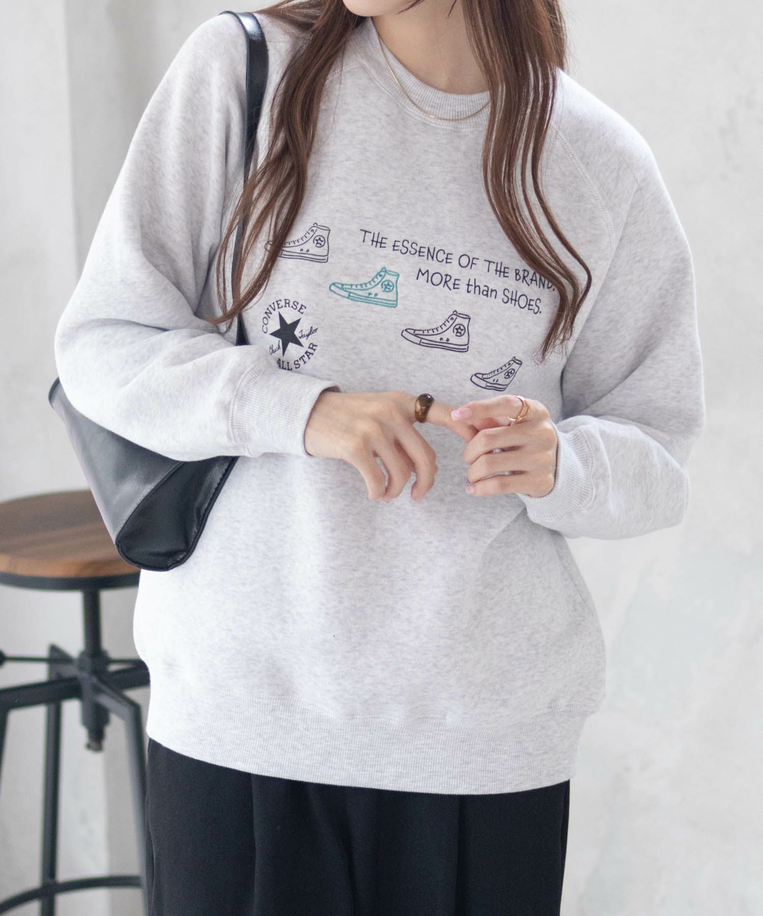 CONVERSE 身頃裏シャギートレーナー レディース 