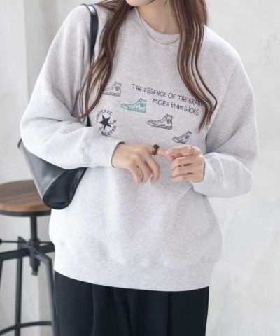 vCONVERSE 身頃裏シャギートレーナー レディース
