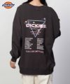 Dickies かすれフェスプリント裏起毛トレーナー レディース