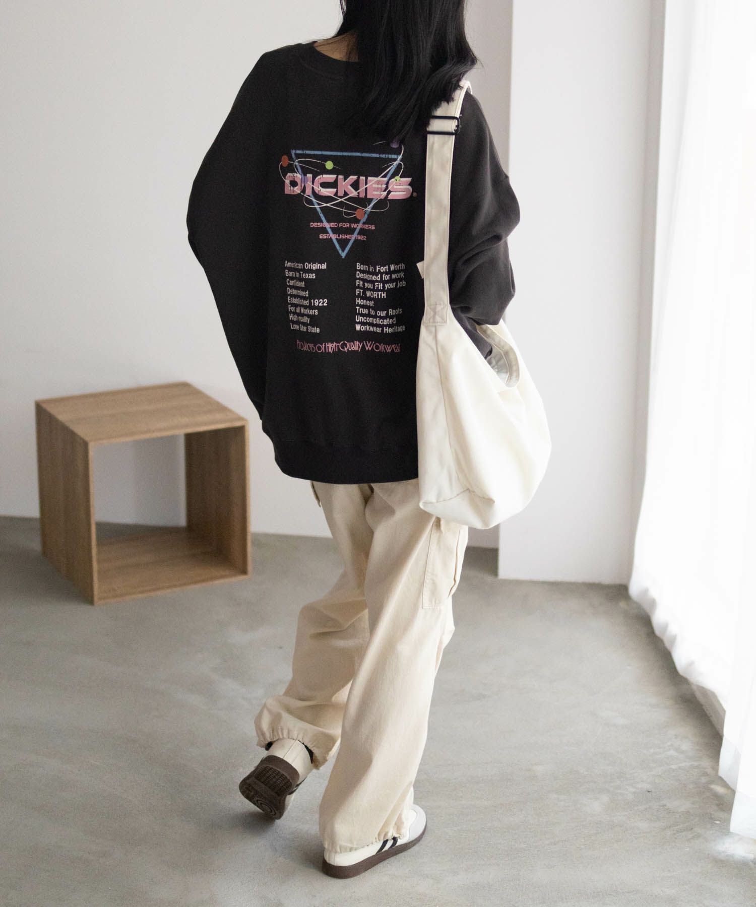 Dickies  かすれフェスプリント裏起毛トレーナー レディース商品サムネイル-10