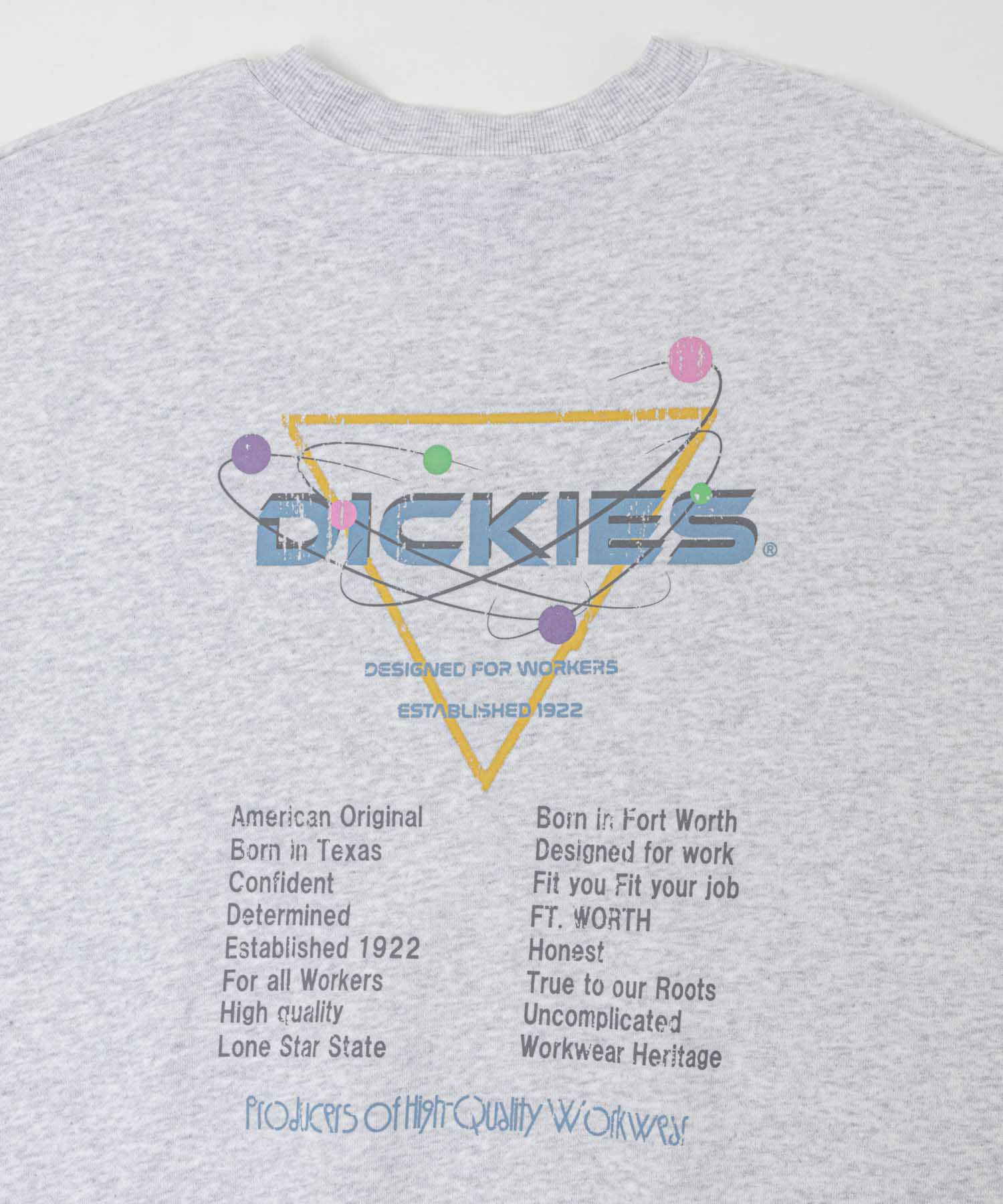 Dickies かすれフェスプリント裏起毛トレーナー レディース