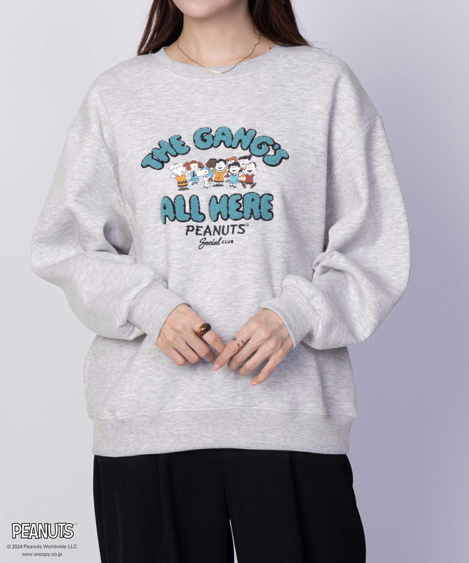 PEANUTS SNOOPY サガラ刺繍ルーズトレーナー レディース商品サムネイル-2