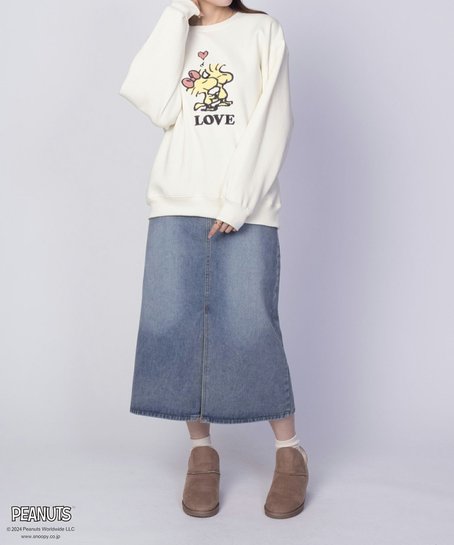 PEANUTS SNOOPY サガラ刺繍ルーズトレーナー レディース商品サムネイル-5