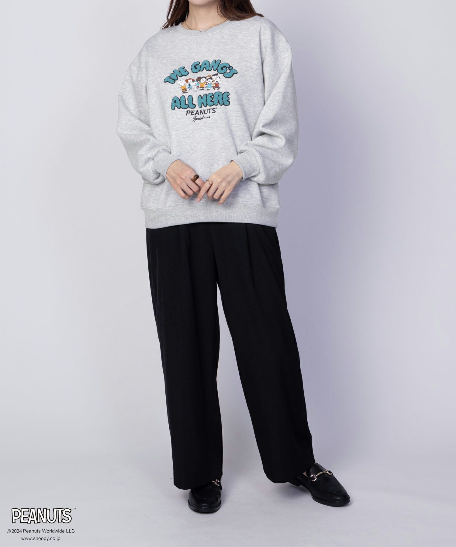 PEANUTS SNOOPY サガラ刺繍ルーズトレーナー レディース商品サムネイル-6