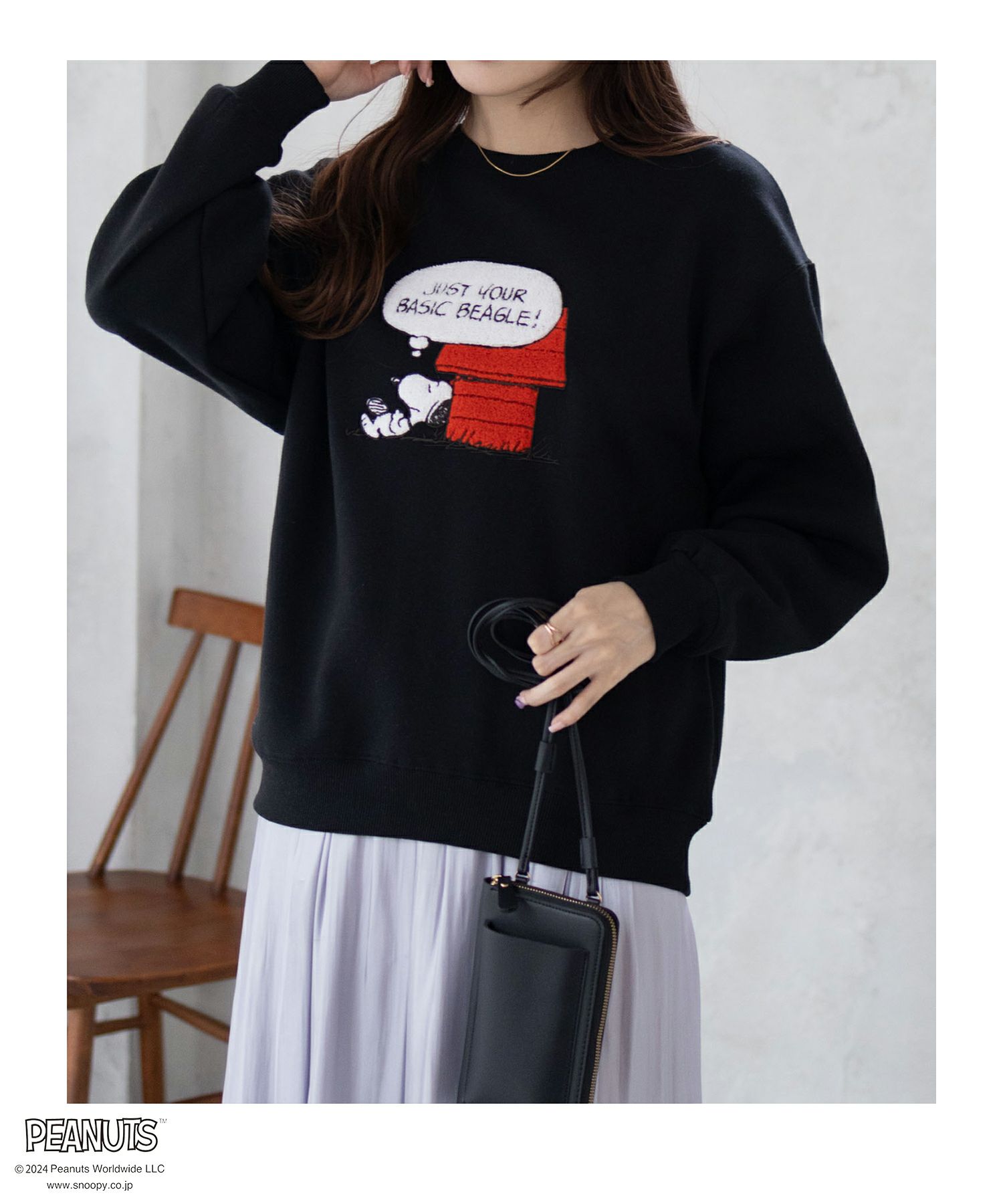 PEANUTS SNOOPY サガラ刺繍ルーズトレーナー レディース商品サムネイル-13