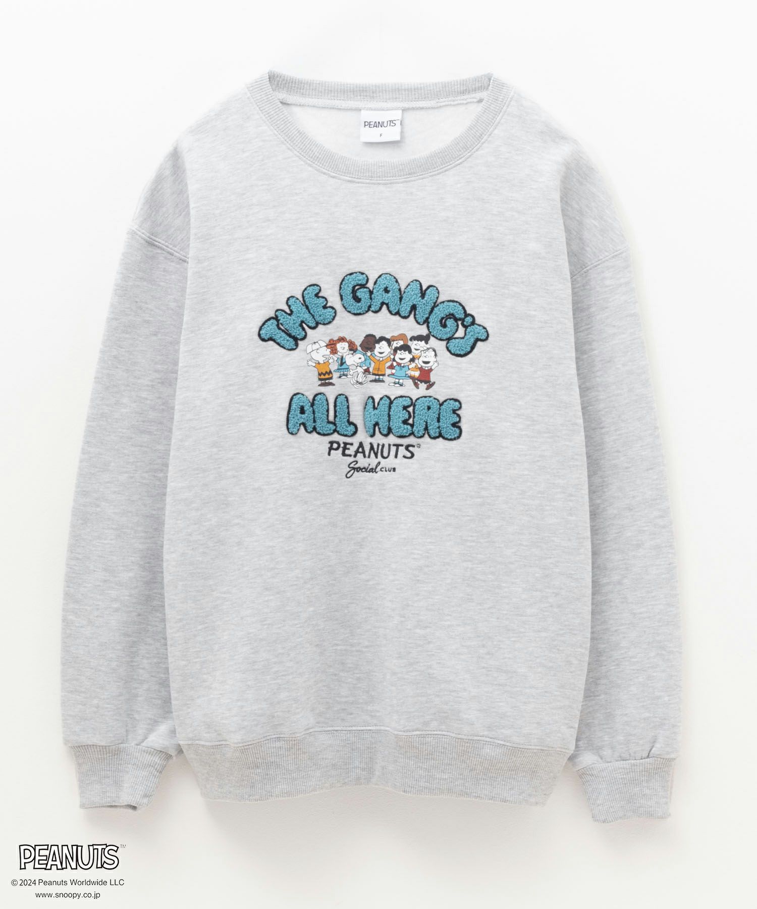 PEANUTS SNOOPY サガラ刺繍ルーズトレーナー レディース