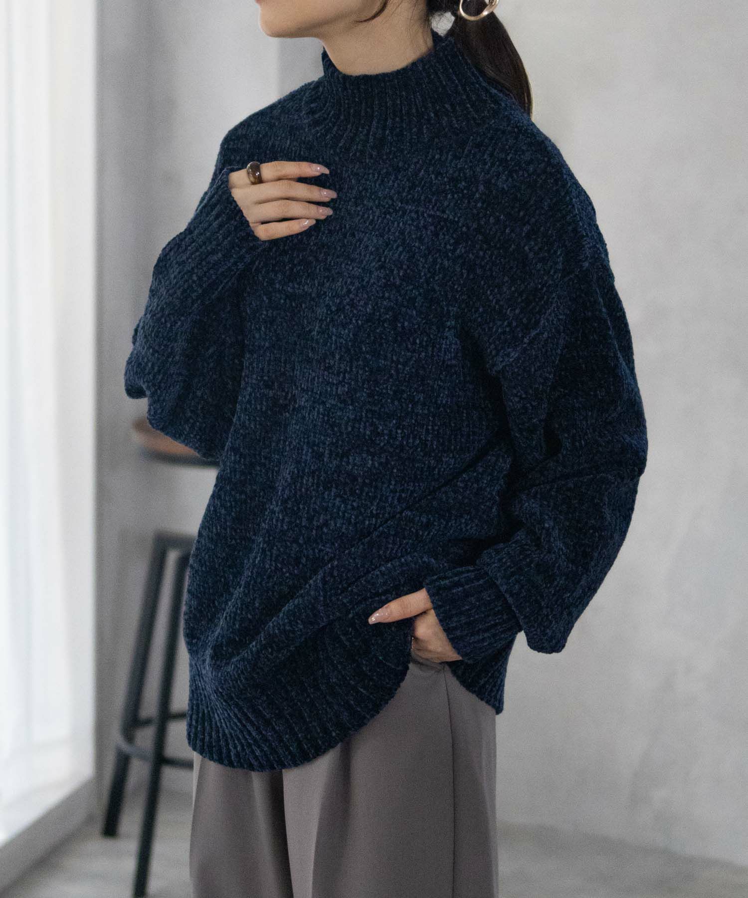 HusHusH  モールハイネックプルオーバー レディース商品サムネイル-1