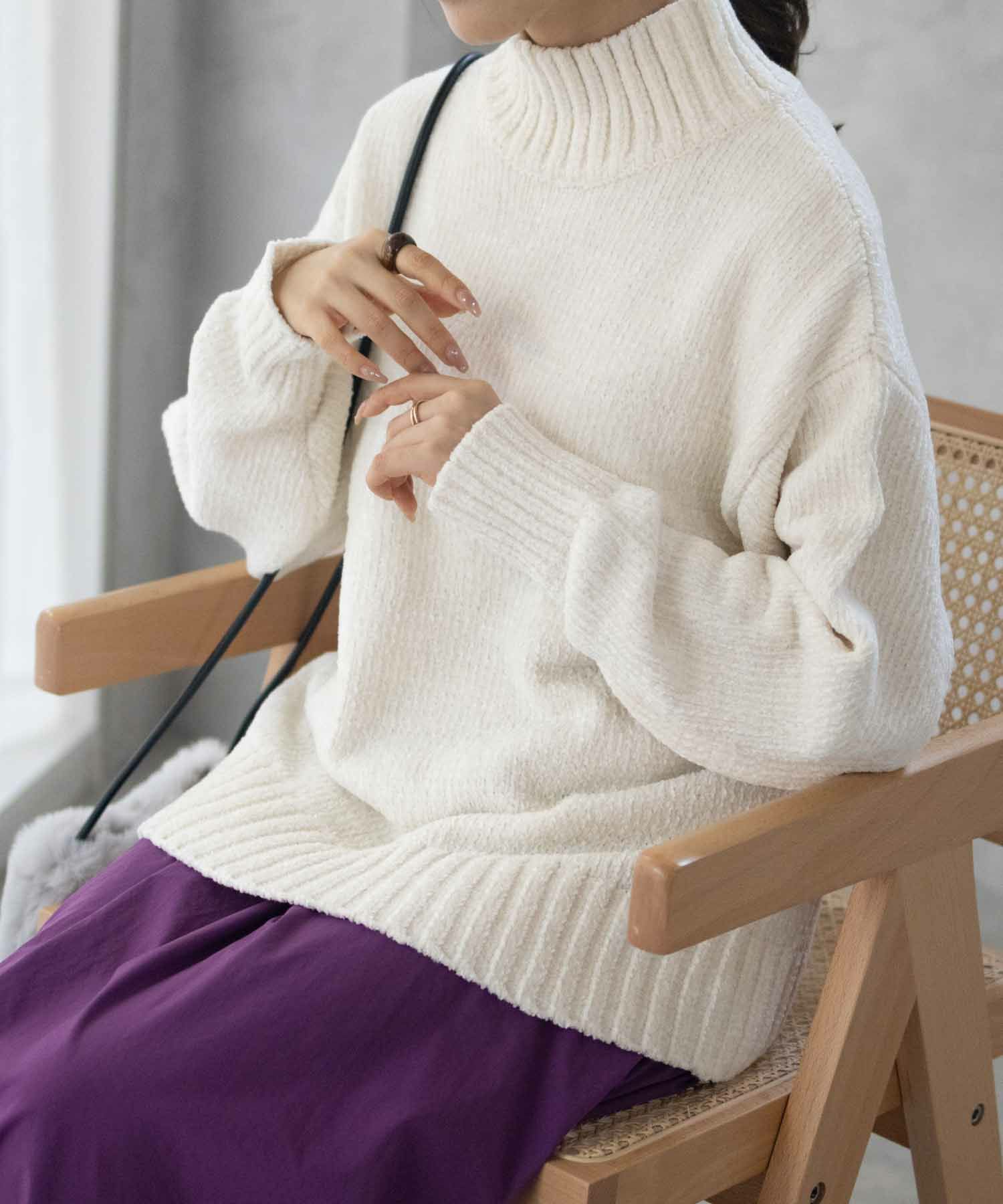HusHusH  モールハイネックプルオーバー レディース商品サムネイル-2