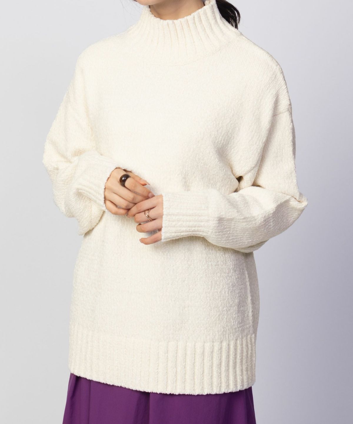 HusHusH モールハイネックプルオーバー レディース