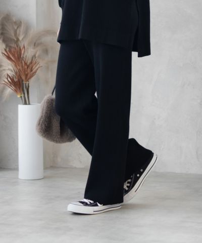 新品 タグ付き THE NEWHOUSE ハッピーシリーズ リブニットパンツ PANTS | THE NEWHOUSE