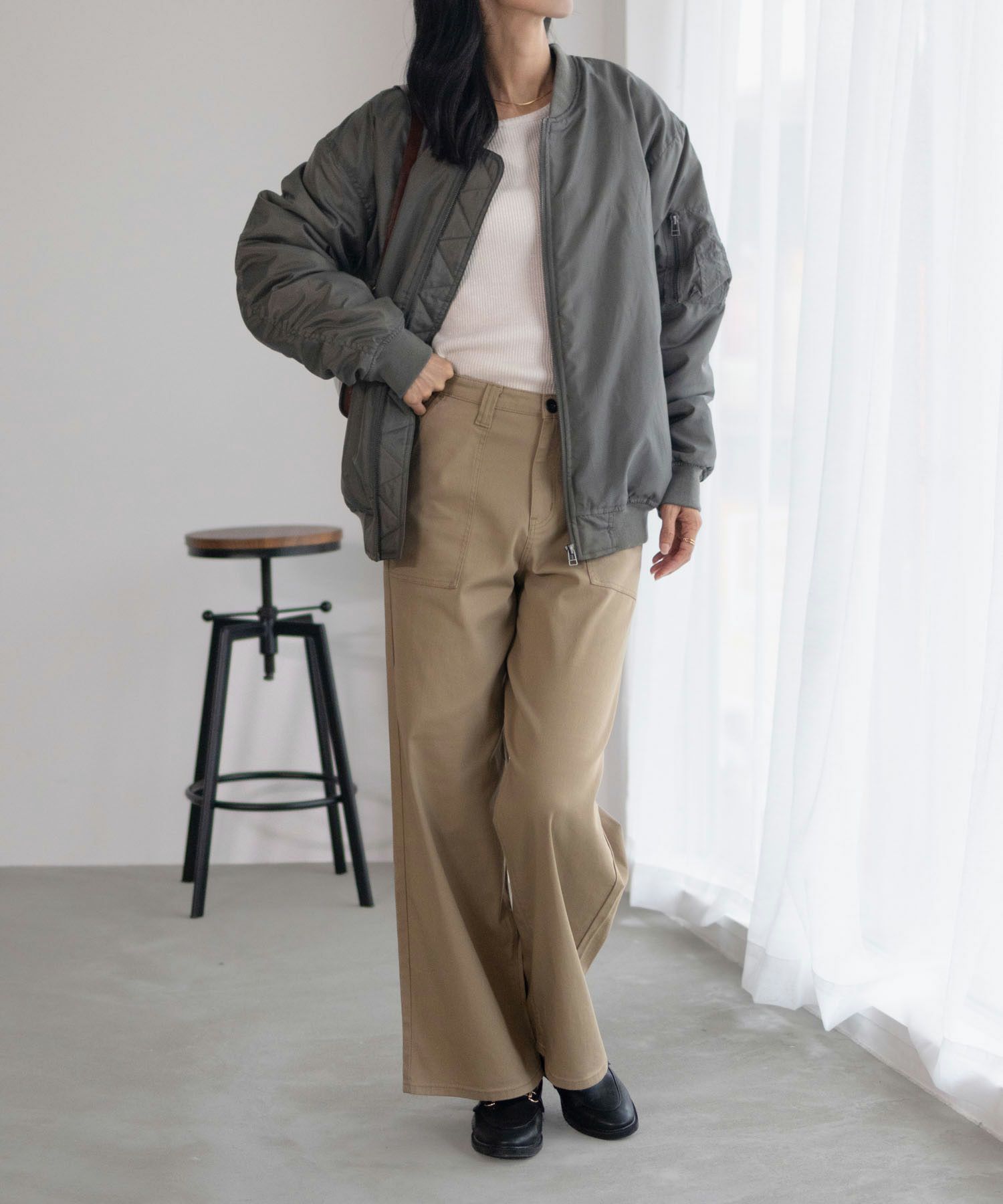 C17  ベイカーワイドパンツ レディース商品画像-8