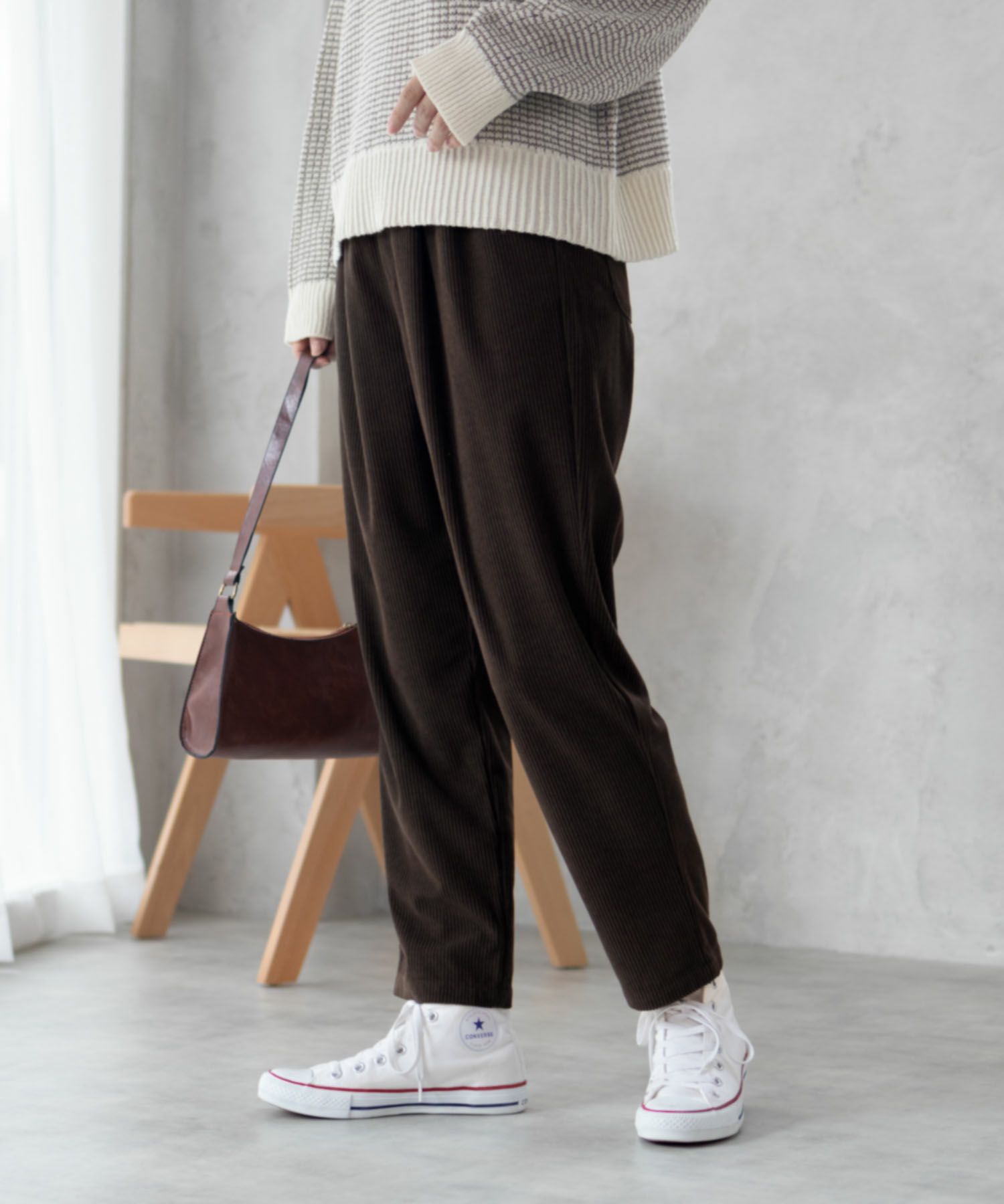 nAvy コーデュロイテーパードパンツ レディース