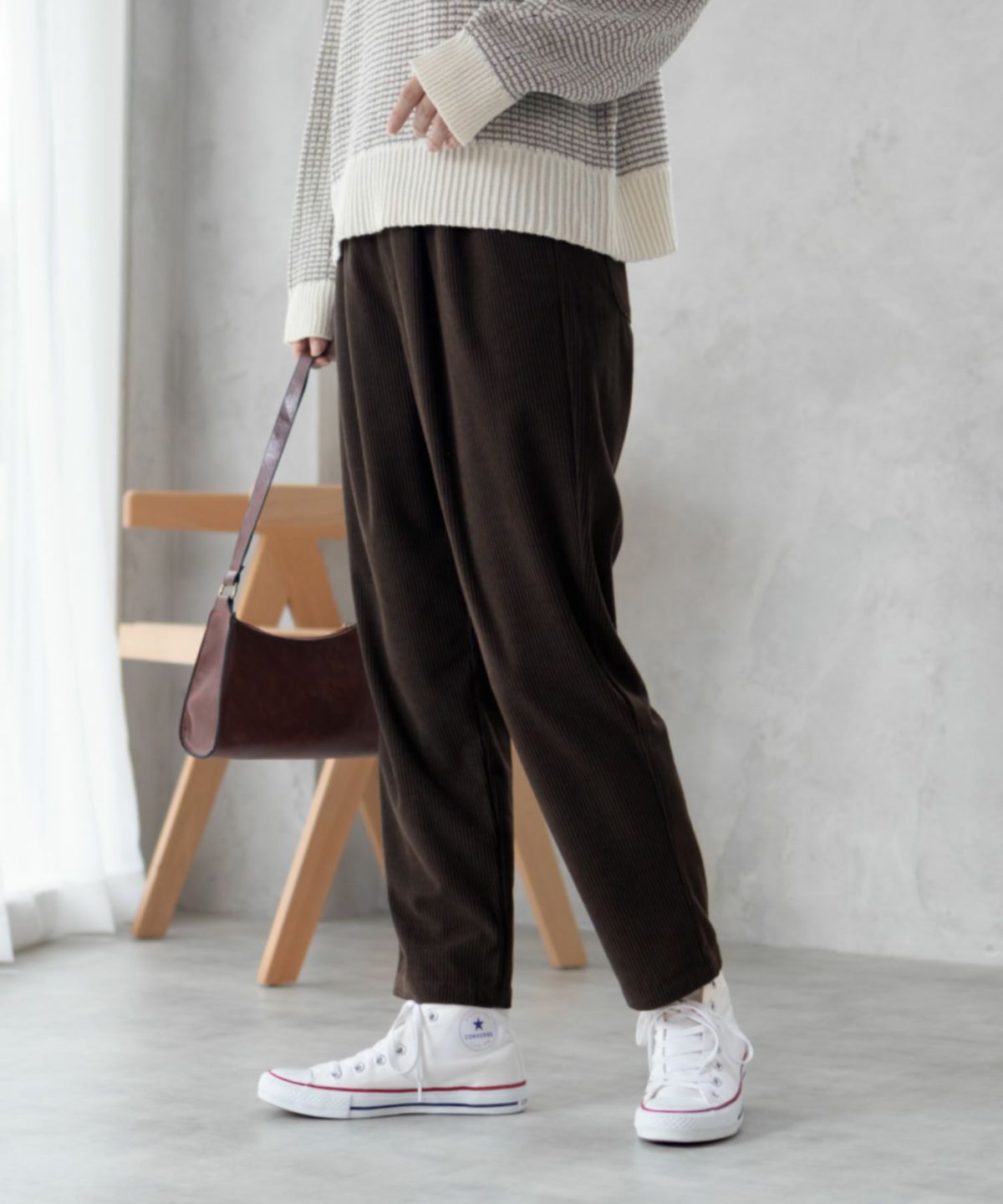 nAvy コーデュロイテーパードパンツ レディース