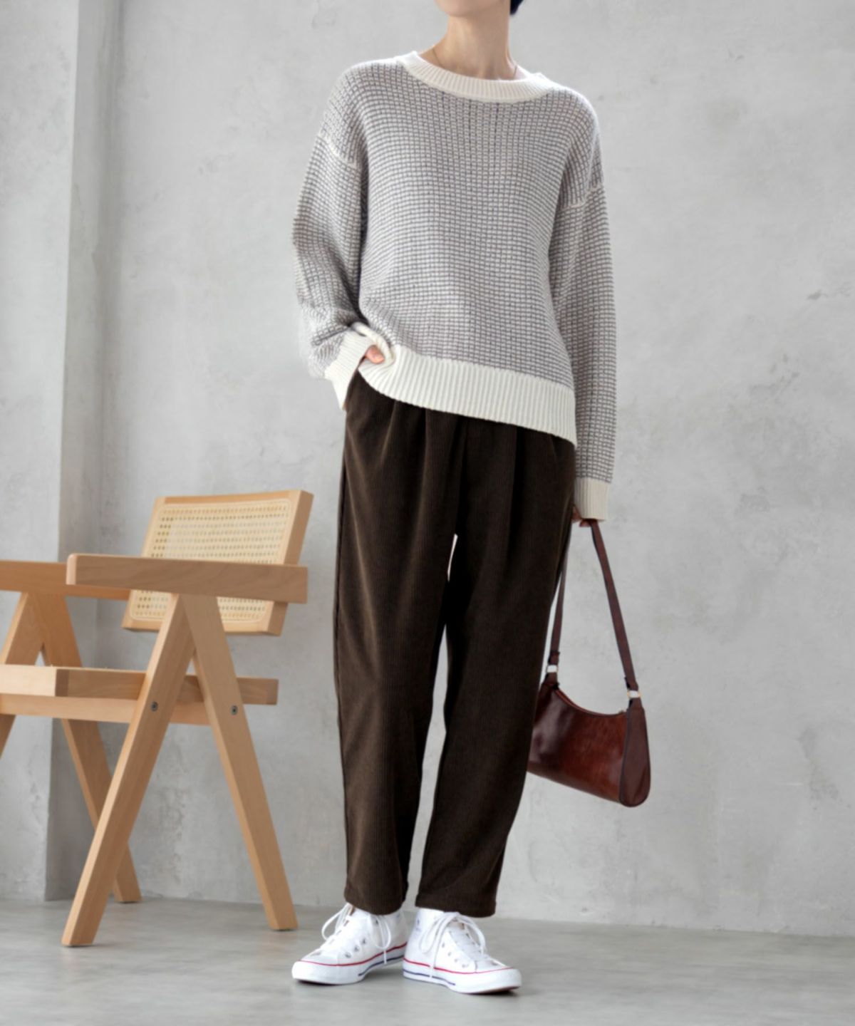 nAvy コーデュロイテーパードパンツ レディース