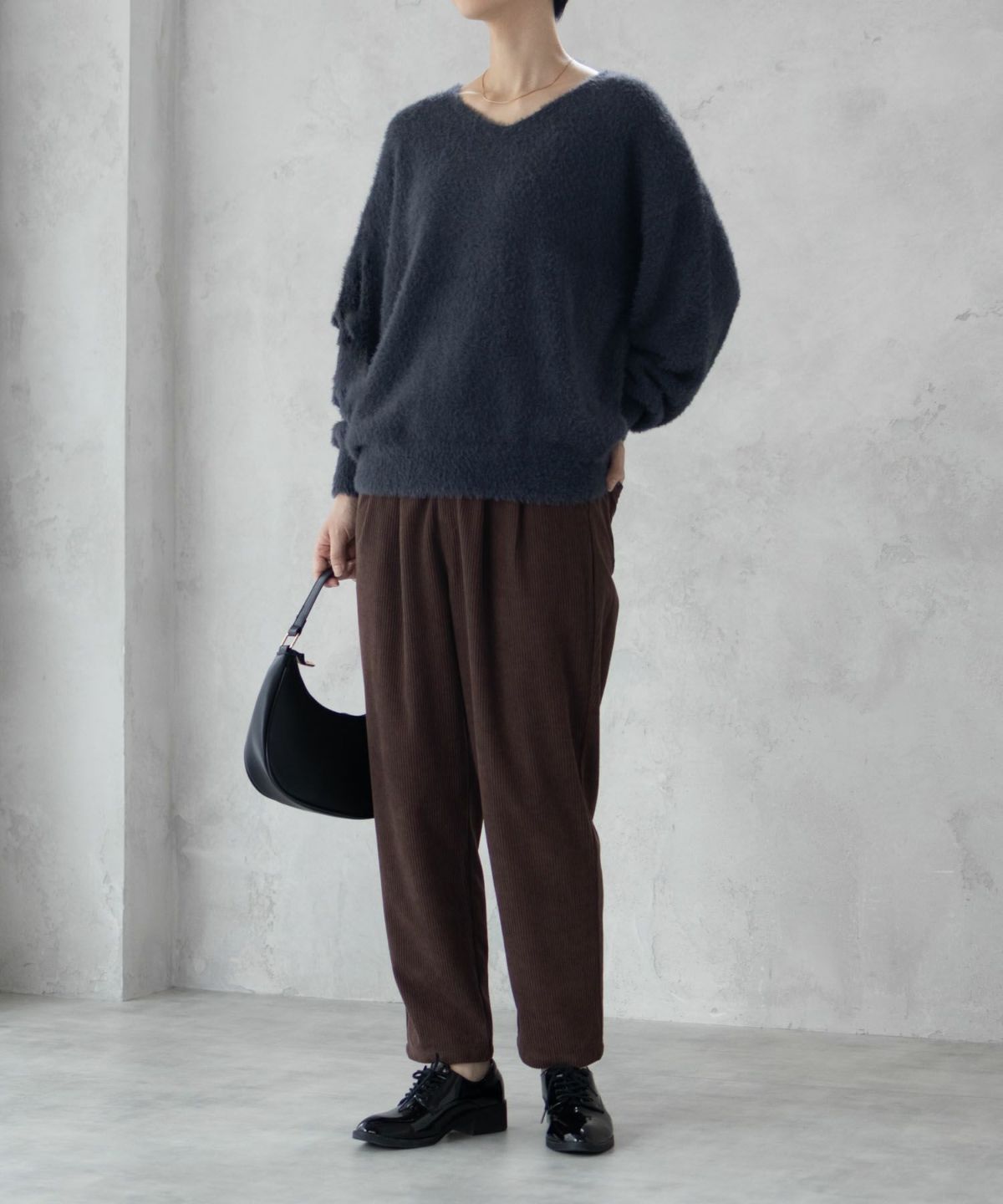 nAvy コーデュロイテーパードパンツ レディース