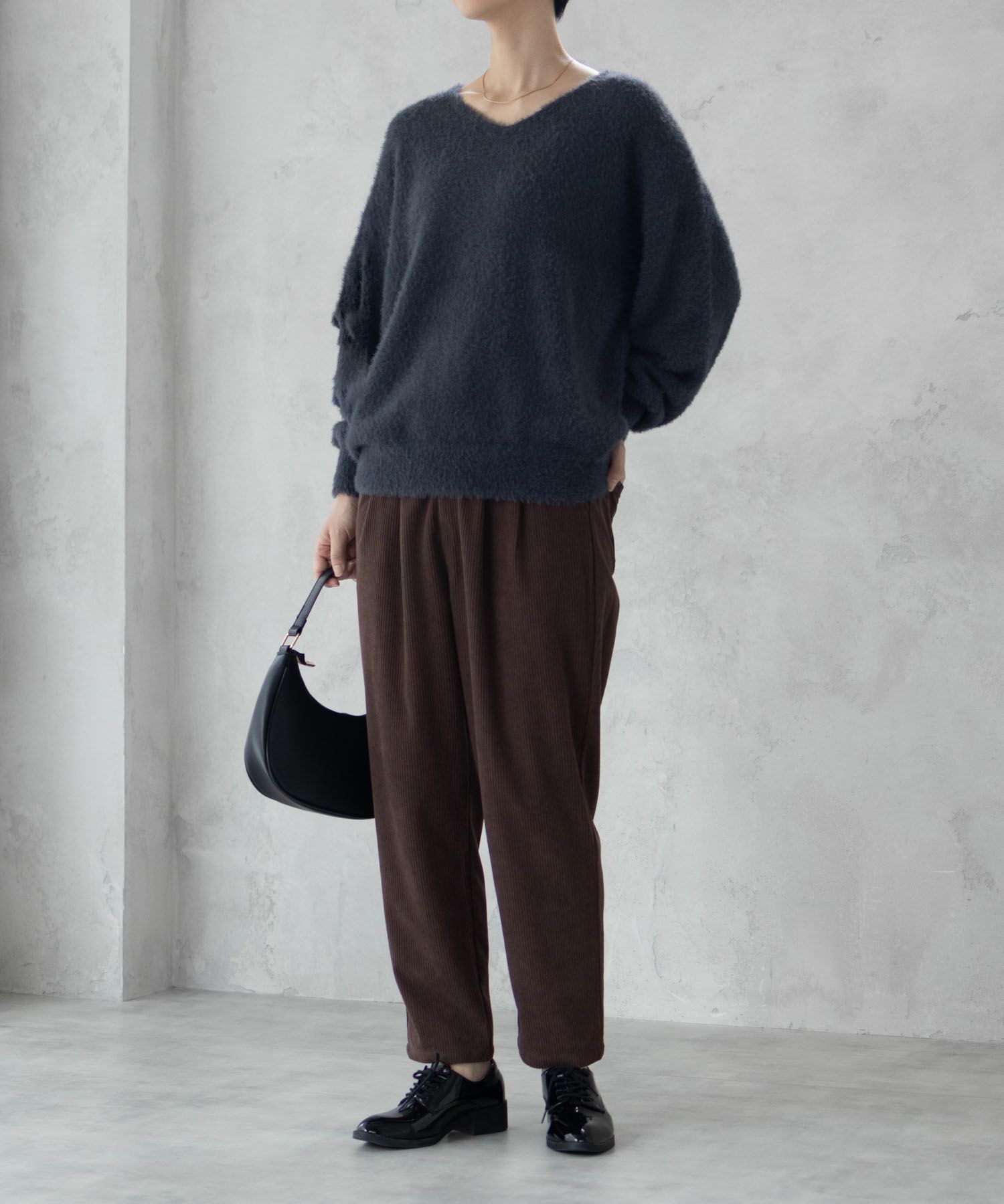 nAvy コーデュロイテーパードパンツ レディース